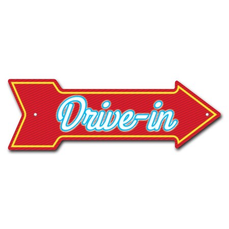Drive In Arrow Sign Funny Home Decor 18in Wide